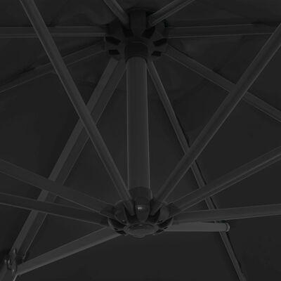 vidaXL konsooldisainiga päikesevari, teras, must, 250 x 250cm