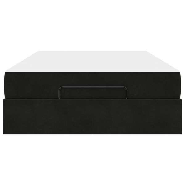 vidaXL Voodiraam madratsiga madratsiga 2 pcs Must Samet