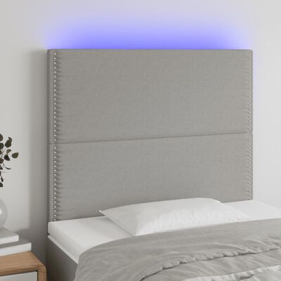 vidaXL LED-voodipeats, helehall, 90x5x118/128 cm, kangas
