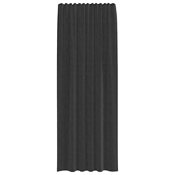 vidaXL Varrastega taskukardinad 2 tk Must