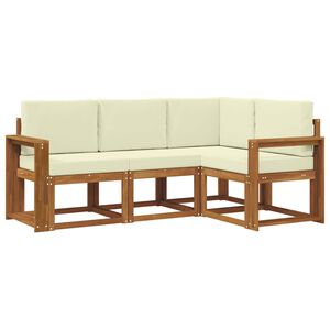 vidaXL V&auml;li diivanikomplekt padjaga 4 pcs Looduslik ja kreem