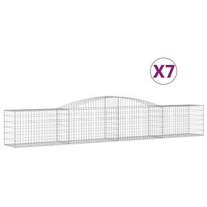 vidaXL kaarekujulised gabioonkorvid 7 tk, 400x50x60/80 cm, raud
