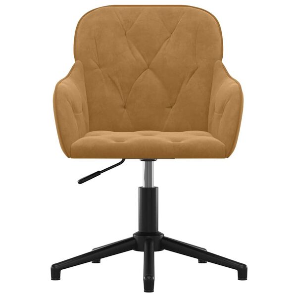 vidaXL p&ouml;&ouml;ratav kontoritool, pruun, samet