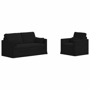 vidaXL Diivanikomplekt 2 pcs Must 158 x 78 x 80 cm kangas