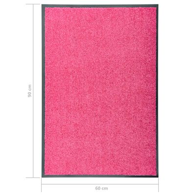 vidaXL uksematt pestav, roosa, 90 x 60 cm