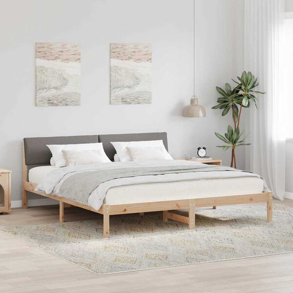 vidaXL Beti raam peaga Pruun ja taupe 180 x 200 cm M&auml;nnipuit