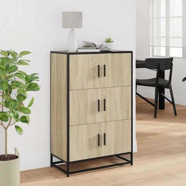 vidaXL Highboard Sonoma tamm 68x35x106,5 cm inseneritud puit ja metall