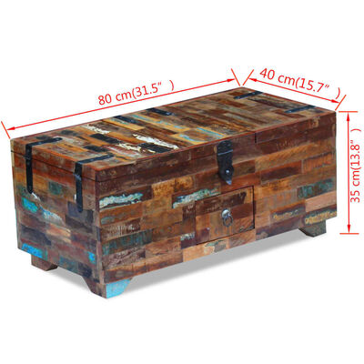 vidaXL kohvilaud-kirst taastatud puidust 80 x 40 x 35