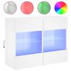 vidaXL teleri seinakapp LED-tuledega, valge, 78,5 x 30 x 60,5 cm