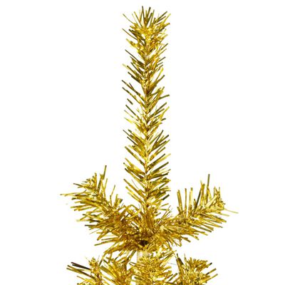 vidaXL kitsas poolik kunstkuusk alusega, kuldne, 180 cm