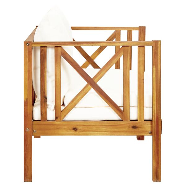 vidaXL 2-kohaline aiapink patjadega, 122 cm, täisakaatsiapuit