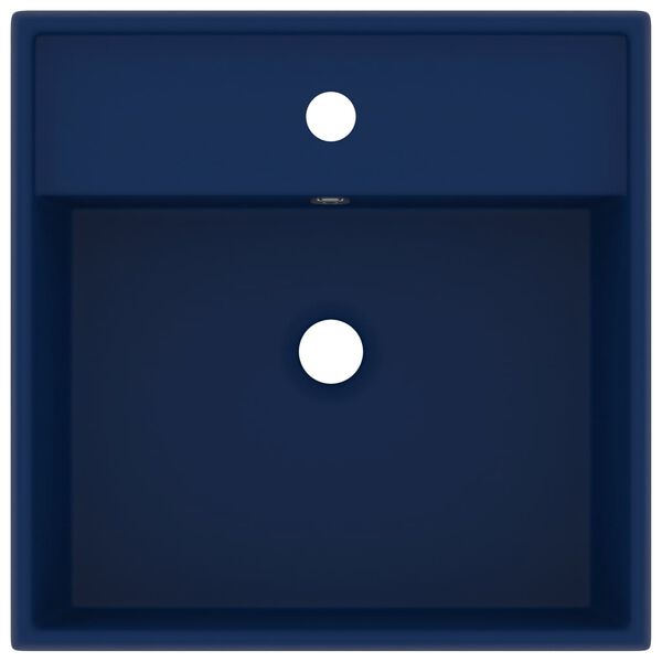 vidaXL valamu, kandiline matt tumesinine 41 x 41 cm keraamiline