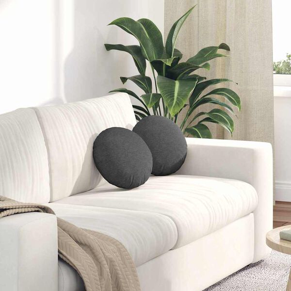 vidaXL Istumispatjad 2 pcs Tumehall &Oslash; 30 cm Korter kangas