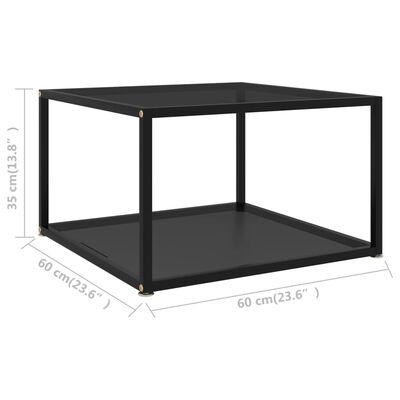vidaXL kohvilaud, must, 60 x 60 x 35 cm, karastatud klaas