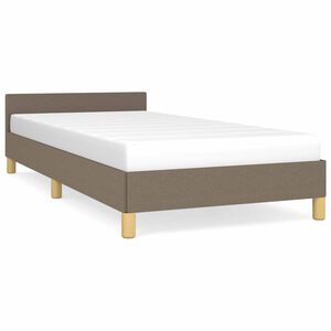 vidaXL voodiraam peatsiga ilma madratsita Taupe 90x200 cm kangas