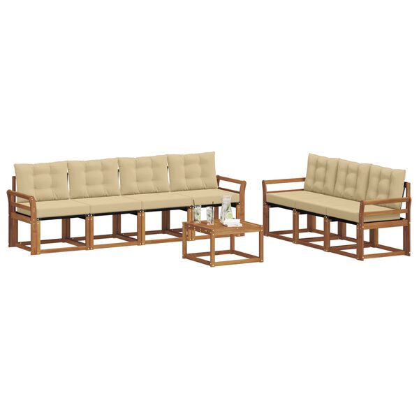 vidaXL V&auml;li diivanikomplekt padjaga 8 pcs Looduslik ja beež