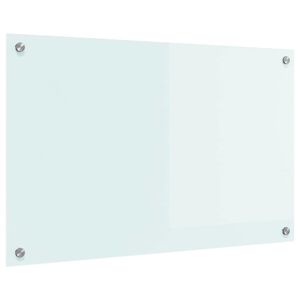 vidaXL K&ouml;gi Splashback Valge 80 x 50 cm karastatud klaas