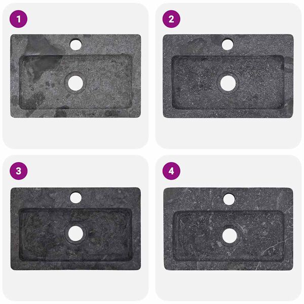 vidaXL seinale kinnitatav valamu, hall, 38x24x6,5 cm, marmor