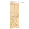 vidaXL Libisev uks Looduslik ja Valge 85 x 210 cm Tahke m&auml;nnipuit