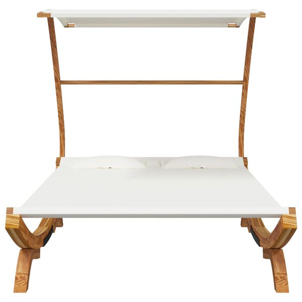 vidaXL lamamistool katusega, 165x203x138 cm, painutatud puit, kreemjas