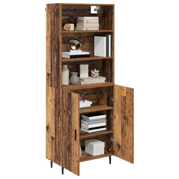 vidaXL K&otilde;rgushein Vana puit 69,5 x 34 x 180 cm Kunstlik puit ja klaas