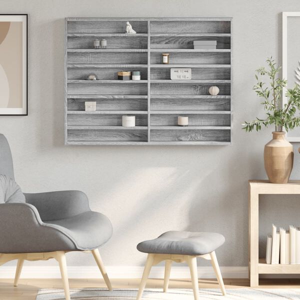 vidaXL vitriinkapp, hall Sonoma tamm, 100x8,5x75 cm, tehispuit