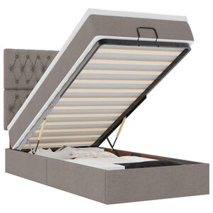 vidaXL Ottomani voodiraam madratsiga, pruunikashall, 80x200cm, kangas