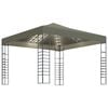 vidaXL aiatelk, LED-n&ouml;&ouml;rvalgustitega, 3 x 3 m, pruunikashall