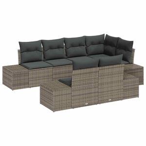 vidaXL Aia Diivanikomplekt ladustamisega 7 pcs Hall pol&uuml;rotang