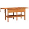vidaXL töölaud sahtlite ja kruustangidega, 192x62x83 cm, akaatsiapuit