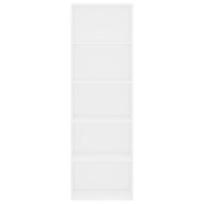 vidaXL 5-korruseline raamaturiiul, valge 60x30x189 cm, tehispuit