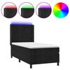 vidaXL kontinentaalvoodi madrats ja LED, must, 90x190 cm, samet