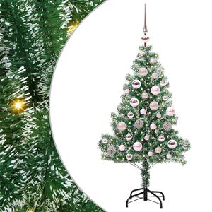 vidaXL Kunstlik j&otilde;ulupuu lumeja fluffiga koos LED-valgusega 120 cm