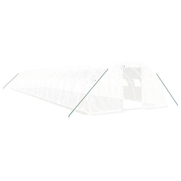 vidaXL kasvuhoone terasraamiga, valge, 72 m&sup2;, 18x4x2 m