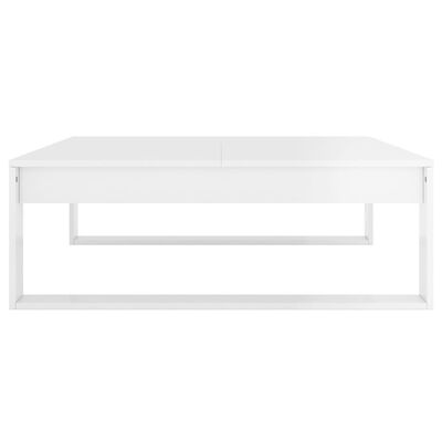 vidaXL kohvilaud, kõrgläikega valge, 100 x 100 x 35 cm, puitlaastplaat
