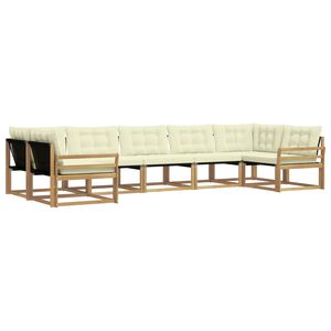 vidaXL V&auml;li diivanikomplekt padjaga 7 pcs Valge ja kreemjas