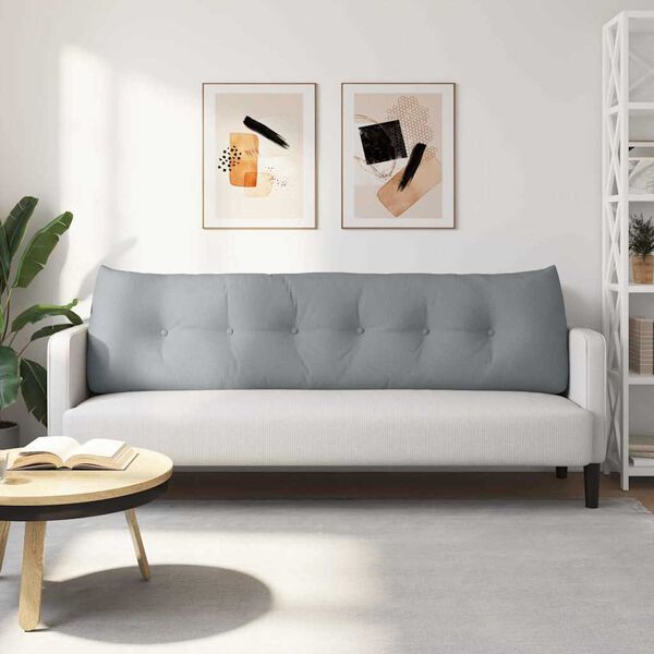 vidaXL Seljatugi padi Helehall 180 x 24 x 50 cm kangas