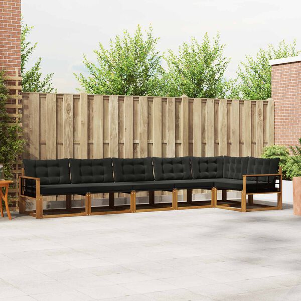 vidaXL V&auml;li diivanikomplekt padjaga 6 pcs Looduslik ja must