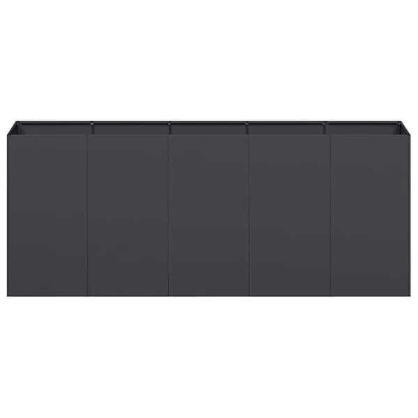 vidaXL taimekast, must, 200x40x80 cm, külmvaltsitud teras