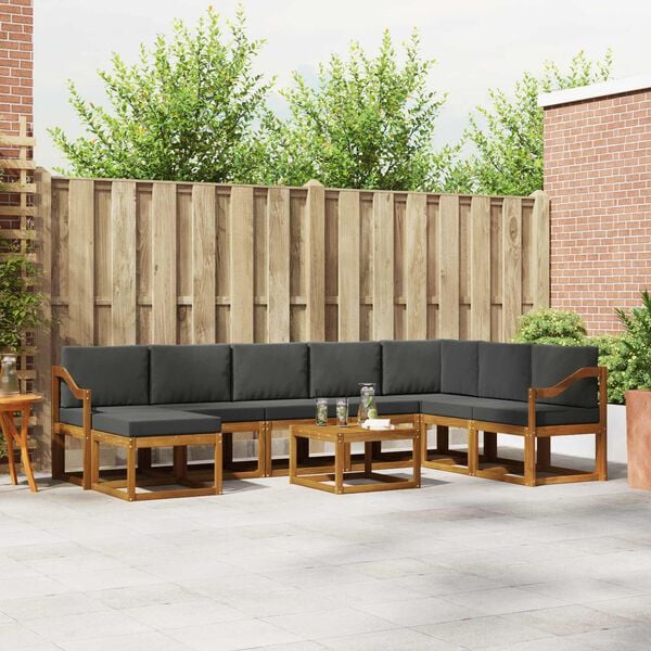 vidaXL V&auml;li diivanikomplekt padjaga 9 pcs Looduslik ja antriit