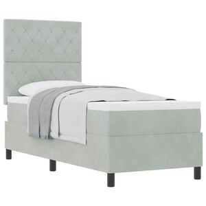 vidaXL Karbi vedrumadrats madratsiga peaga Helehall 80 x 200 cm kangas