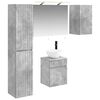 vidaXL Vannitoa kapikomplekt 5 pcs Betoonhall 40 x 10,5 x 60,5 cm