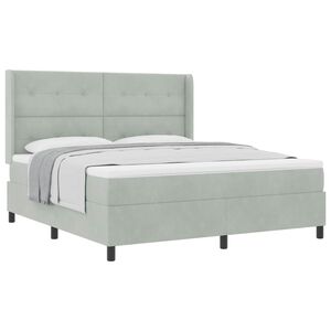 vidaXL Karbi vedrumadrats madratsiga peaga Helehall 180 x 200 cm Samet