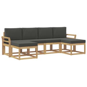 vidaXL V&auml;li diivanikomplekt 6 pcs Valge ja antratsiit Pol&uuml;ester
