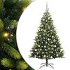 vidaXL Tehis hingedega j&otilde;ulupuu 300 LED-iga Roheline 180 cm PVC ja PE