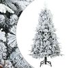 vidaXL Kunstlik hingedega j&otilde;ulupuu lume kaetud Valge 120 cm