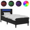vidaXL Voodi raam LED-ribadega peaga Must 90 x 190 cm Kunstnahk