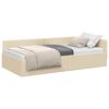 vidaXL Nurgavoodi raam peaga cream 90 cm x 200 cm kangas