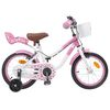 vidaXL Laste Bike Treeningratastega 16 Tolli 4&ndash;6 aastastele Hele roosa