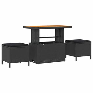 vidaXL Aia söögilaudade komplekt Must Polürooster